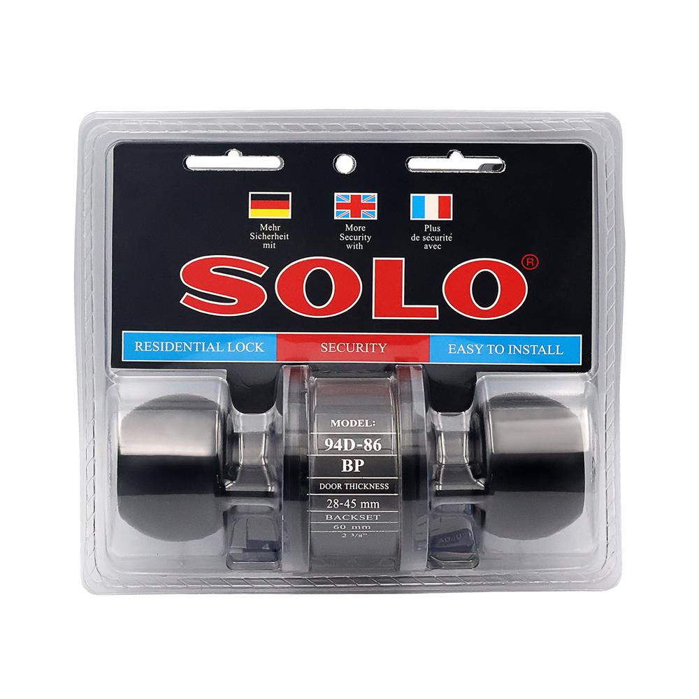 ลูกบิดทั่วไป SOLO 94 D-86 BP หัวกลม สีดำ