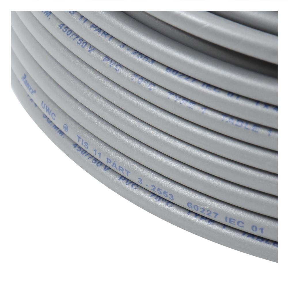 สายไฟ THW IEC01 RANZZ 1x4 ตร.มม. 50 ม. สีเทา