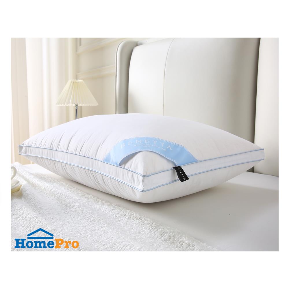 หมอนหนุน BENETTA HYBRID DOWN FRIM 50x70 ซม. สี WHITE