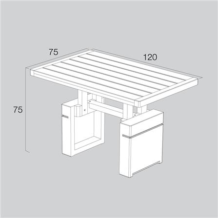 โต๊ะสนาม BUA DESIGN BUASTONE 6.0 120 ซม. สีธรรมชาติ_1