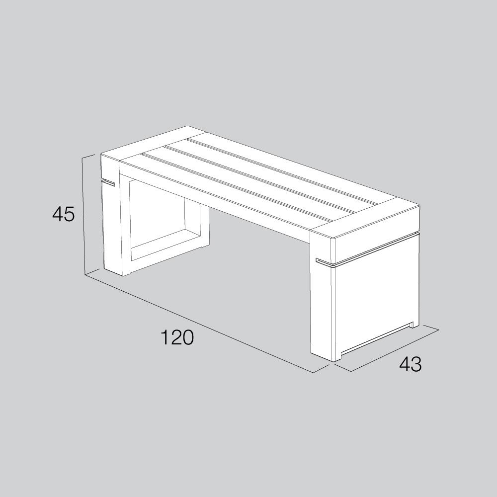 ม้านั่งสนาม BUA DESIGN BUASTONE 6.0 สีธรรมชาติ