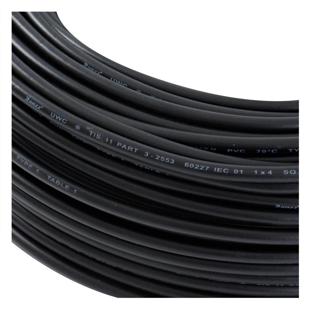 สายไฟ THW IEC01 RANZZ 1x4 ตร.มม. 50 ม. สีดำ