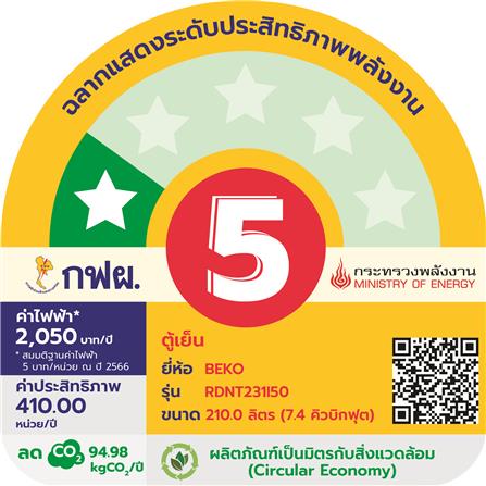 ตู้เย็น 2 ประตู BEKO RDNT231I50K 7.4 คิว สีเทาเข้ม_6