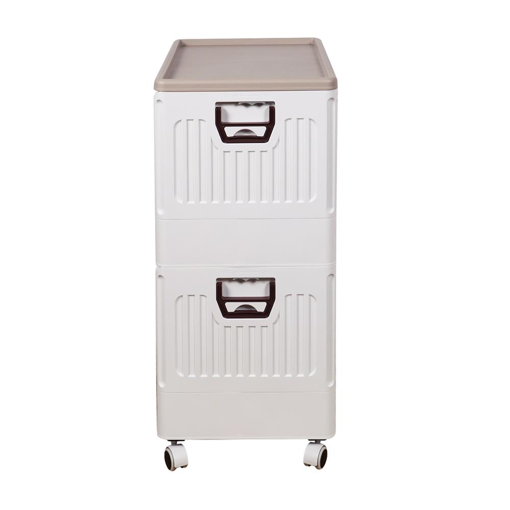 กล่องเก็บของพับได้ 2 ชั้น STACKO FURU 60x41x94 ซม. สีขาว