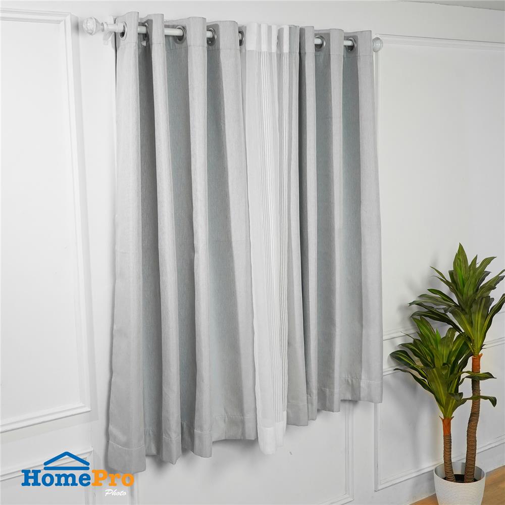 ผ้าม่าน EYELET HOME LIVING STYLE WOOLF UV 150X160 ซม. สีเทา