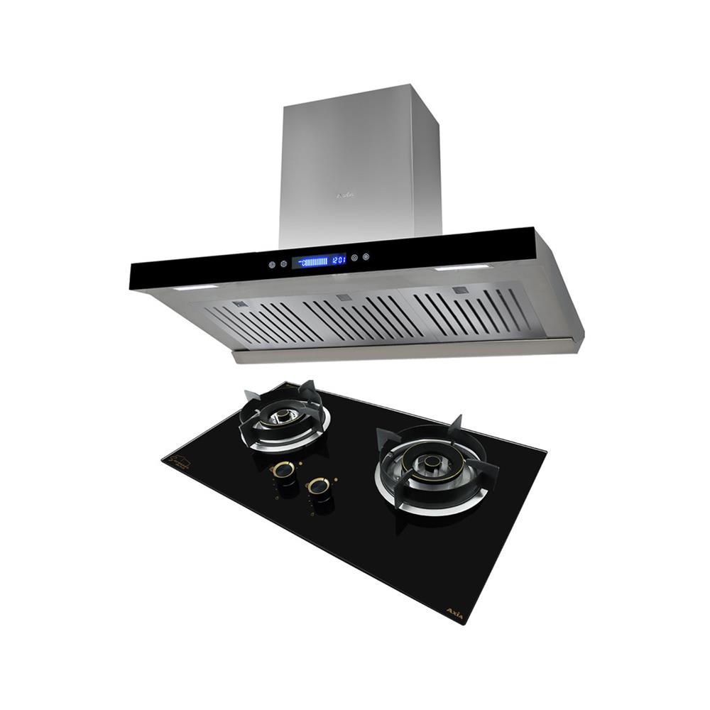 เตาฝัง+เครื่องดูดควัน AXIA SRN76+STARLIGHT90SS