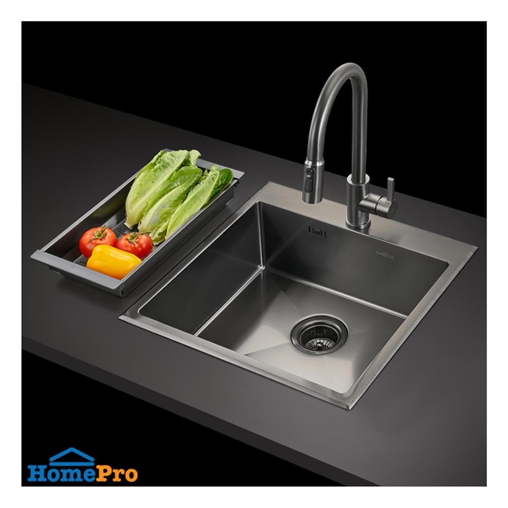 ซิงค์ฝัง 1 หลุม MEX SC50GM สีเทาดำ