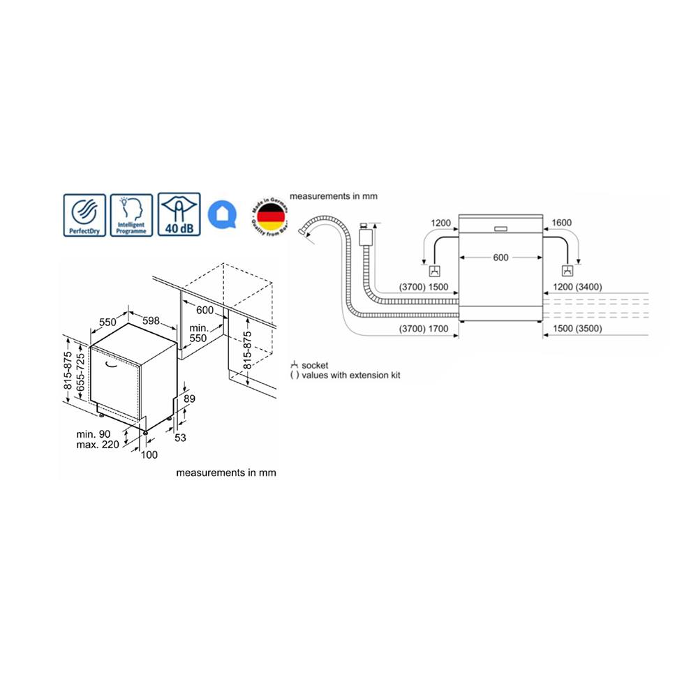 เครื่องล้างจานฝัง BOSCH SMV6ZCX16E