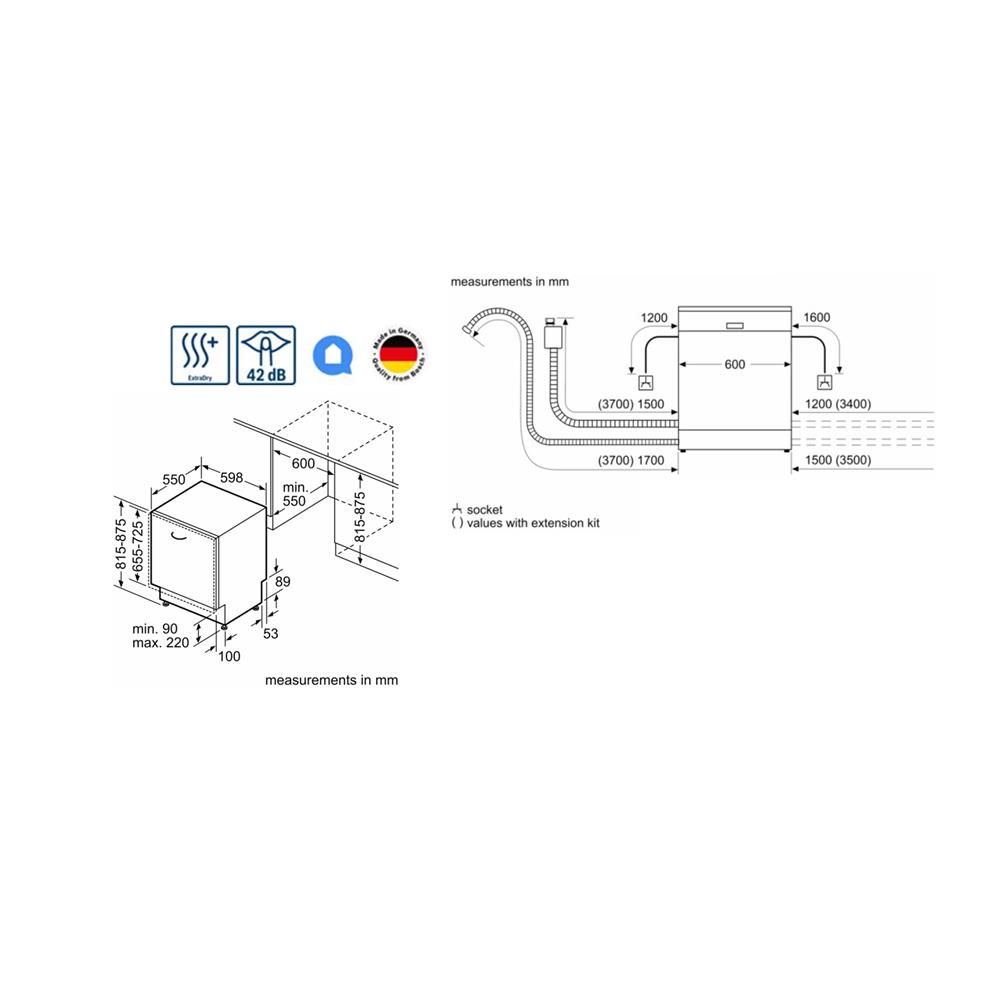 เครื่องล้างจานฝัง BOSCH SMV4HCX19E