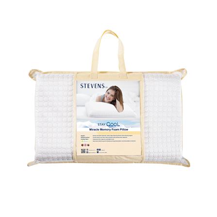 หมอนสุขภาพ เมมโมรี่โฟม STEVENS COOL 40x70x8 ซม. สี WHITE_3