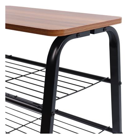 ชั้นวางรองเท้า 2 ชั้น พร้อม TOP ไม้ STACKO URBAN 80x38x48.5 ซม. สีดำ_2