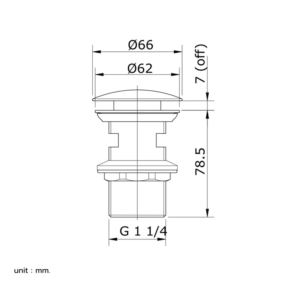 สะดืออ่างล้างหน้าแบบกด TOTO T6JV6-MB สีดำด้าน