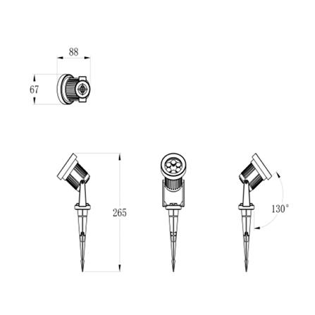 ไฟจัดสวน SOLAR LUMAX 74-00061 10 วัตต์ WARM WHITE สีดำ_7