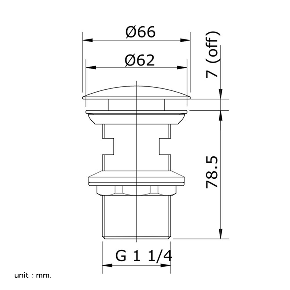 สะดืออ่างล้างหน้าแบบกด TOTO T6JV6-BN สีนิกเกิล