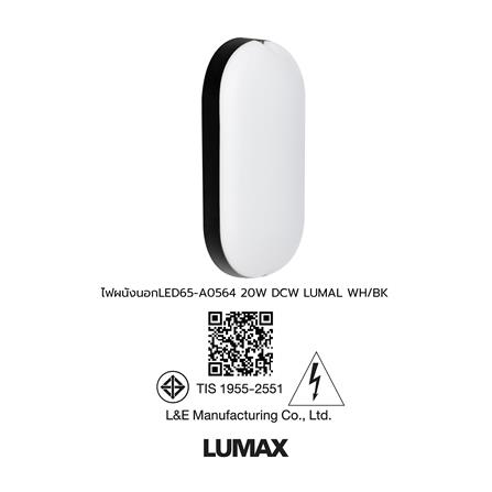 ไฟผนังภายนอก LED LUMAX 65-A0564 20 วัตต์ DAYLIGHT/COOL WHITE/WARM WHITE สีขาว/ดำ_5