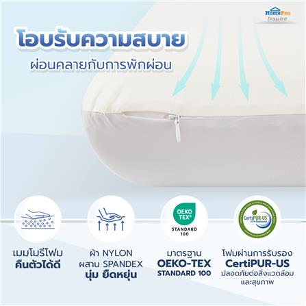 หมอนสุขภาพ AIR FOAM SNAZZ AIR FOAM DUAL COMFORT 40x60x12 ซม. สี CREAM/GREY_8