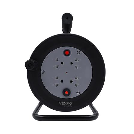 ล้อเก็บสายไฟ 4 ช่อง  VEXXO 3500 วัตต์ 16A L010 10 เมตร สีดำ_0