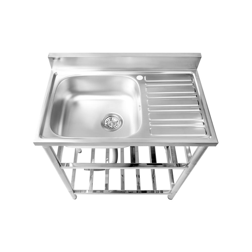 ซิงค์ขาตั้ง 1 หลุม 1 ที่พัก PARNO SN7546 สีเงิน