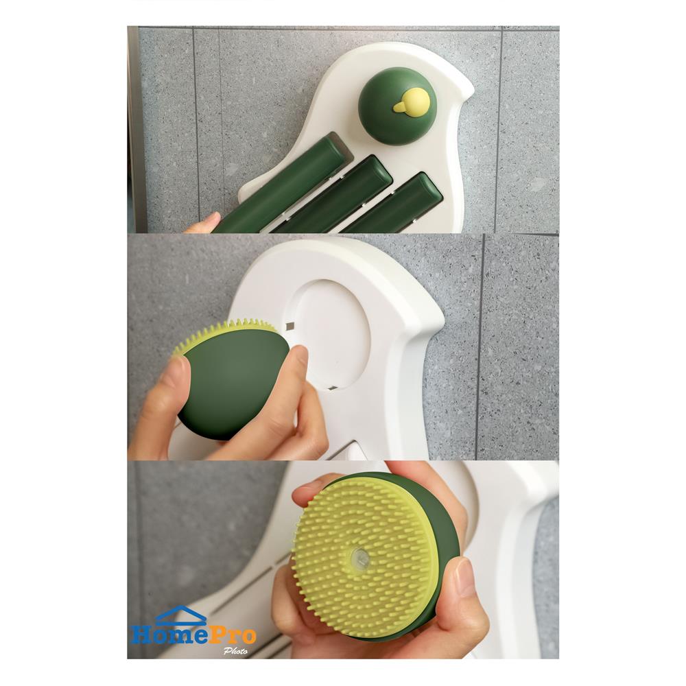 ชุดแปรงทำความสะอาดรูปนก 5IN1 ACCO NAMI สีเขียว