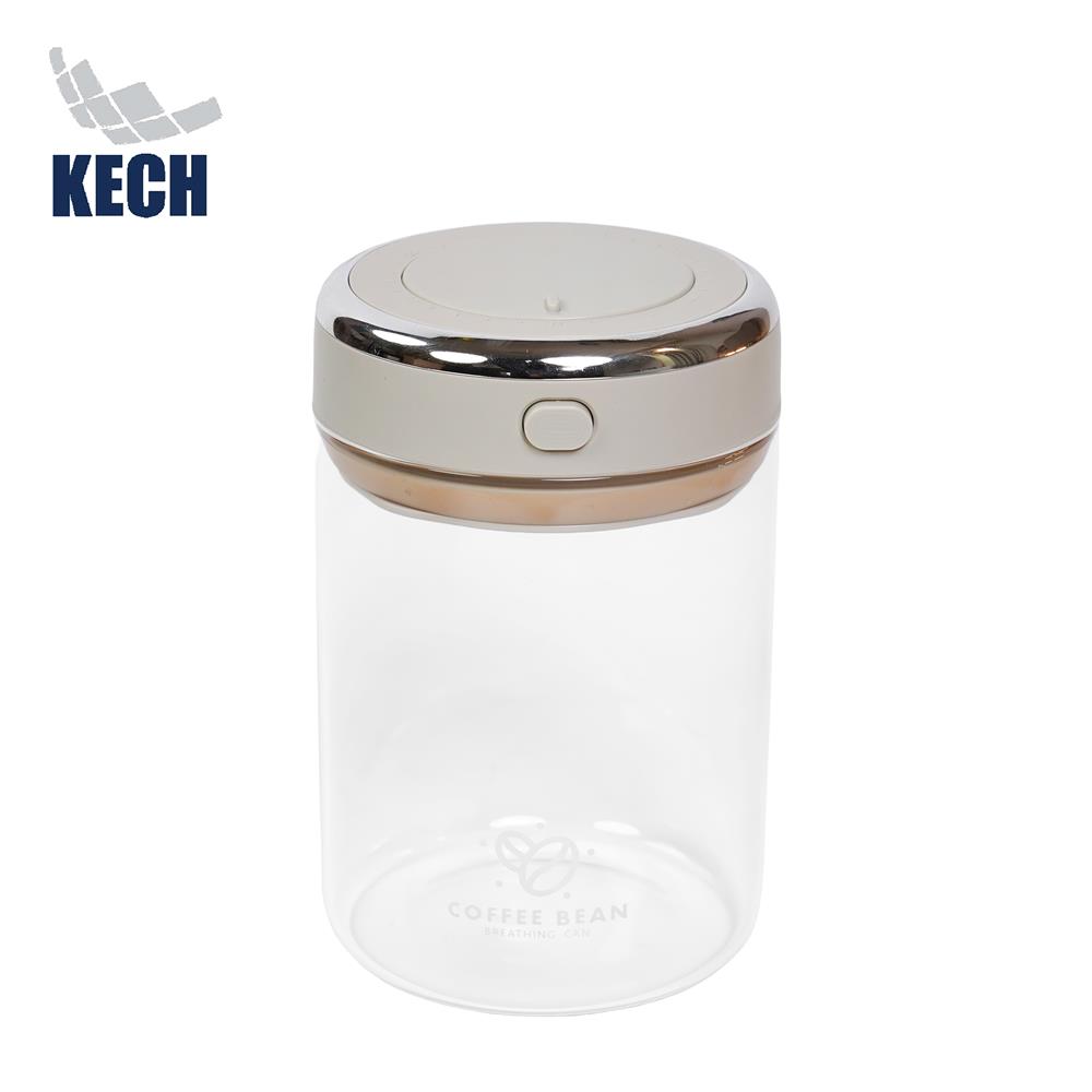 ขวดโหลแก้วบอโรซิลิเกต ฝากด 1100 มล. KECH ARISTA สีขาว