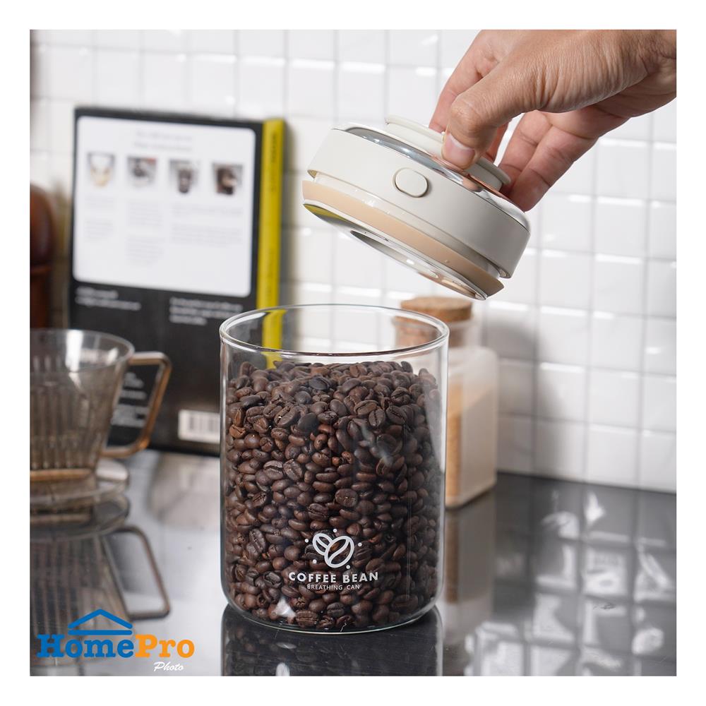 ขวดโหลแก้วบอโรซิลิเกต ฝากด 1100 มล. KECH ARISTA สีขาว