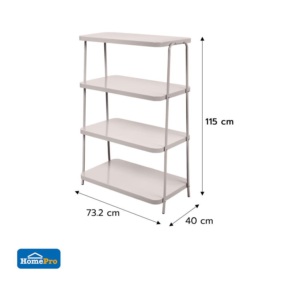 ชั้นวางของ 4 ชั้น STACKO LAMI 40x73.2x115 ซม. สีวอร์มเกรย์