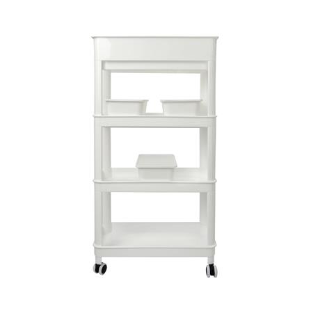 ชั้นพลาสติก 4 ชั้นพร้อมล้อ STACKO GENIE 45x23.5x91 ซม. สีขาว_1