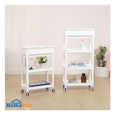 ชั้นพลาสติก 4 ชั้นพร้อมล้อ STACKO GENIE 45x23.5x91 ซม. สีขาว_4