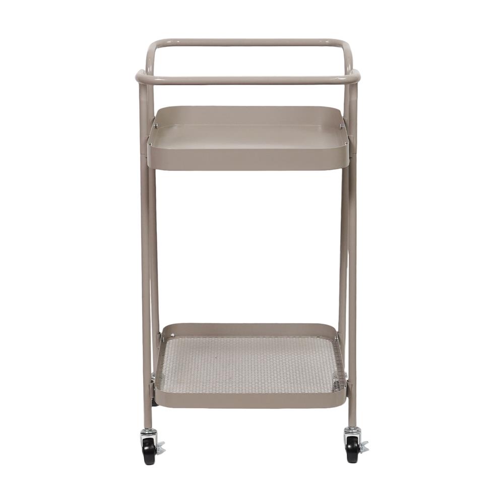 ชั้นวางของ 2 ชั้น มีล้อ STACKO LAMI 40x45x75 ซม. สีวอร์มเกรย์