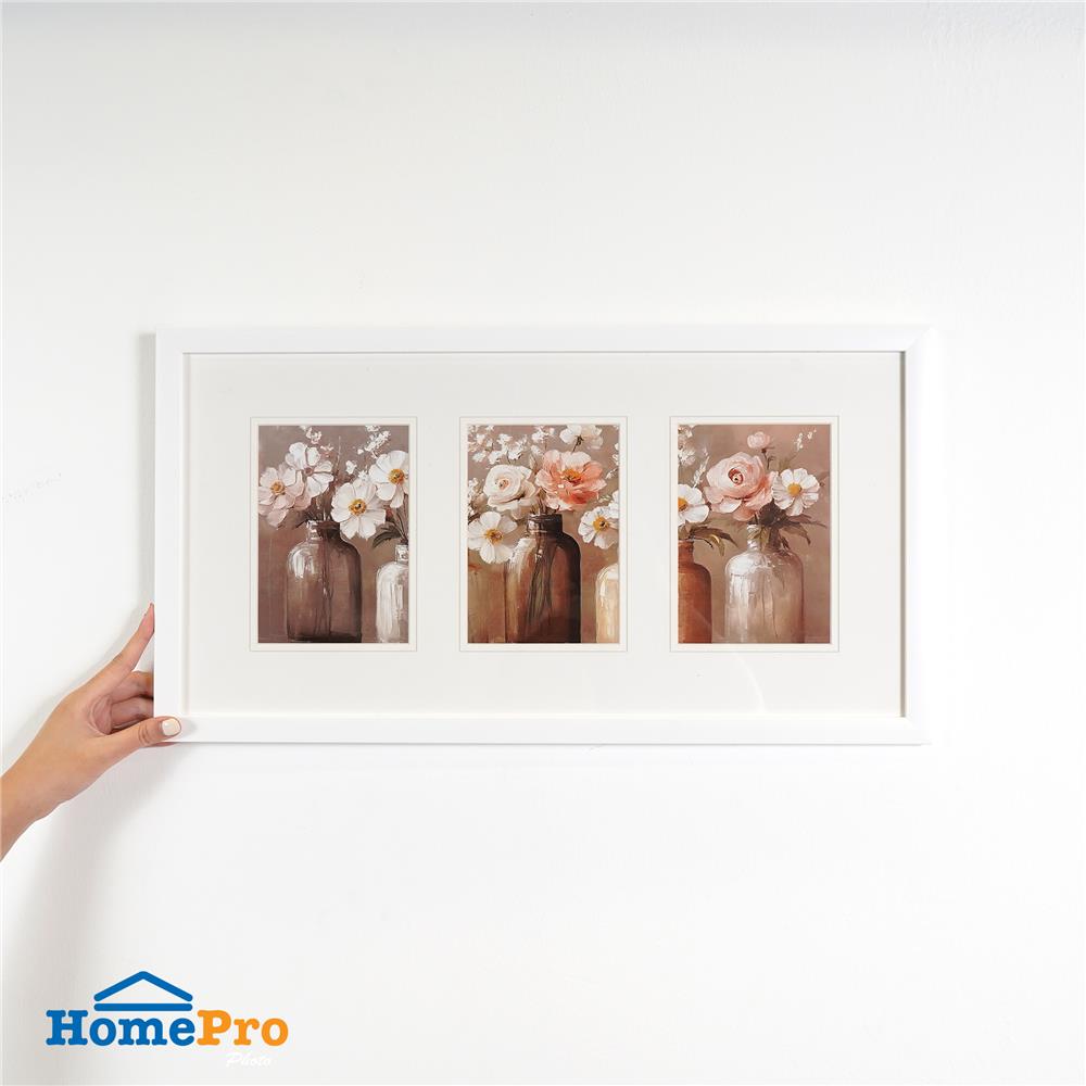 กรอบรูป 3 ช่อง SNAZZ LENORA 28x55 ซม. สีขาว