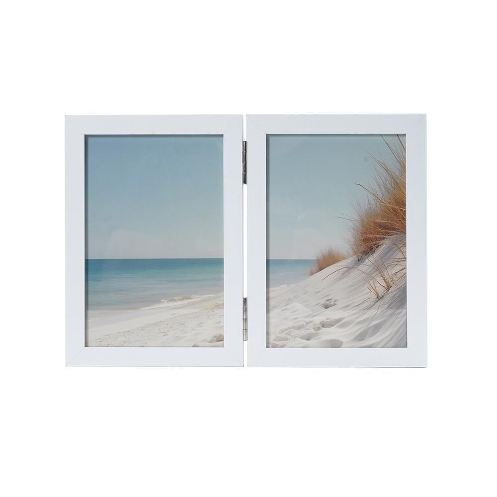 กรอบรูปแบบคู่ SNAZZ LENORA 4x6 นิ้ว สีขาว