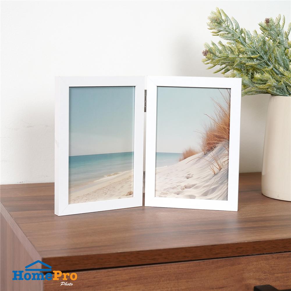 กรอบรูปแบบคู่ SNAZZ LENORA 4x6 นิ้ว สีขาว