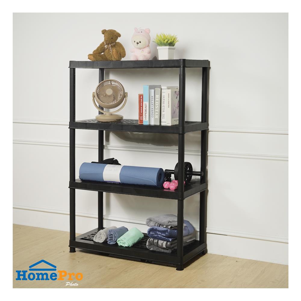 ชั้นวางของ 4 ชั้น STACKO STURDI 44x90x141 ซม. สีดำ