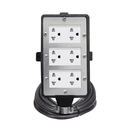 บล็อกยาง 6 ช่อง พร้อมสายไฟ VCT 3x1.5 16 แอมป์ ELECTON ERB16-CB631510 10 เมตร สีดำ_0