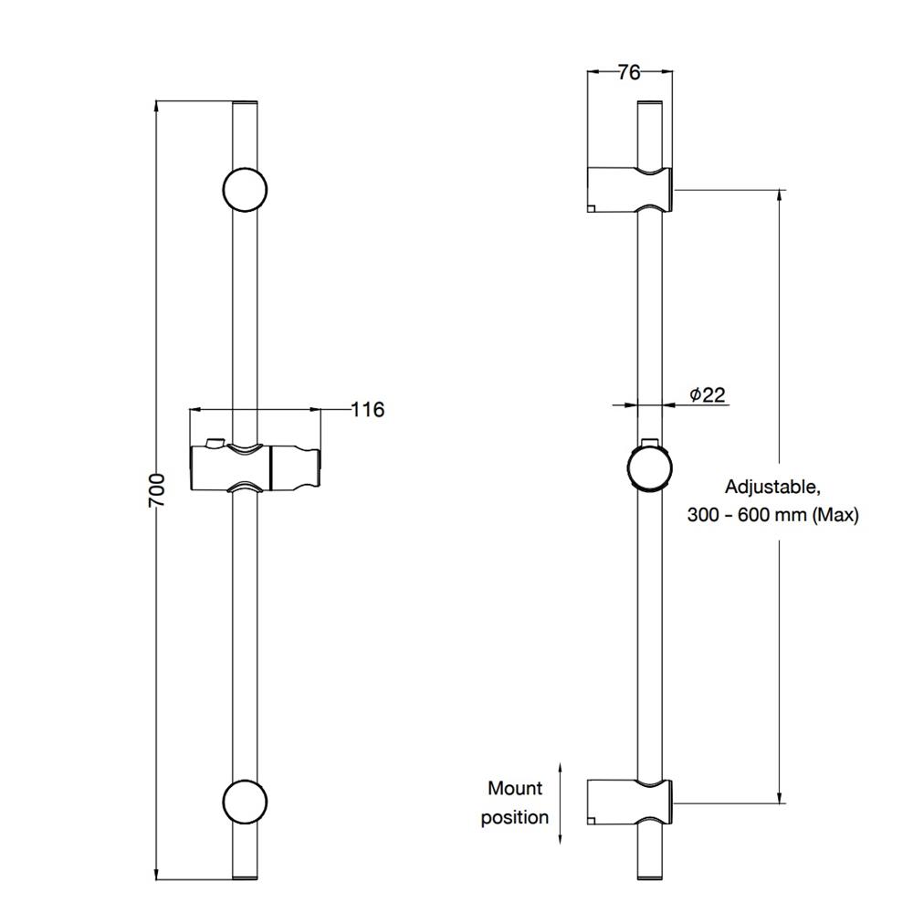 ราวเลื่อน HAFELE 495.60.705