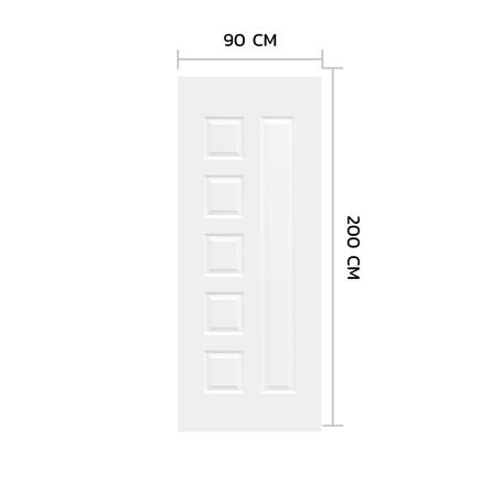 ประตูภายใน HDF ไม่เจาะลูกบิด METRO 604 บัวสวรรค์ 90x200 ซม. สีรองพื้น_3