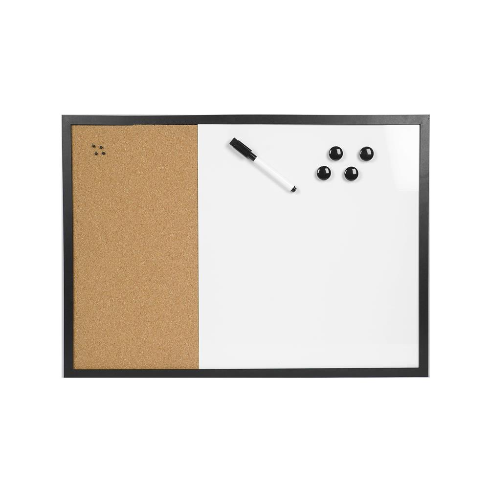 กระดานไวท์บอร์ดผสมบอร์ดไม้ก๊อก SNAZZ 35x50 ซม. สีดำ_0