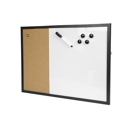 กระดานไวท์บอร์ดผสมบอร์ดไม้ก๊อก SNAZZ 35x50 ซม. สีดำ_2