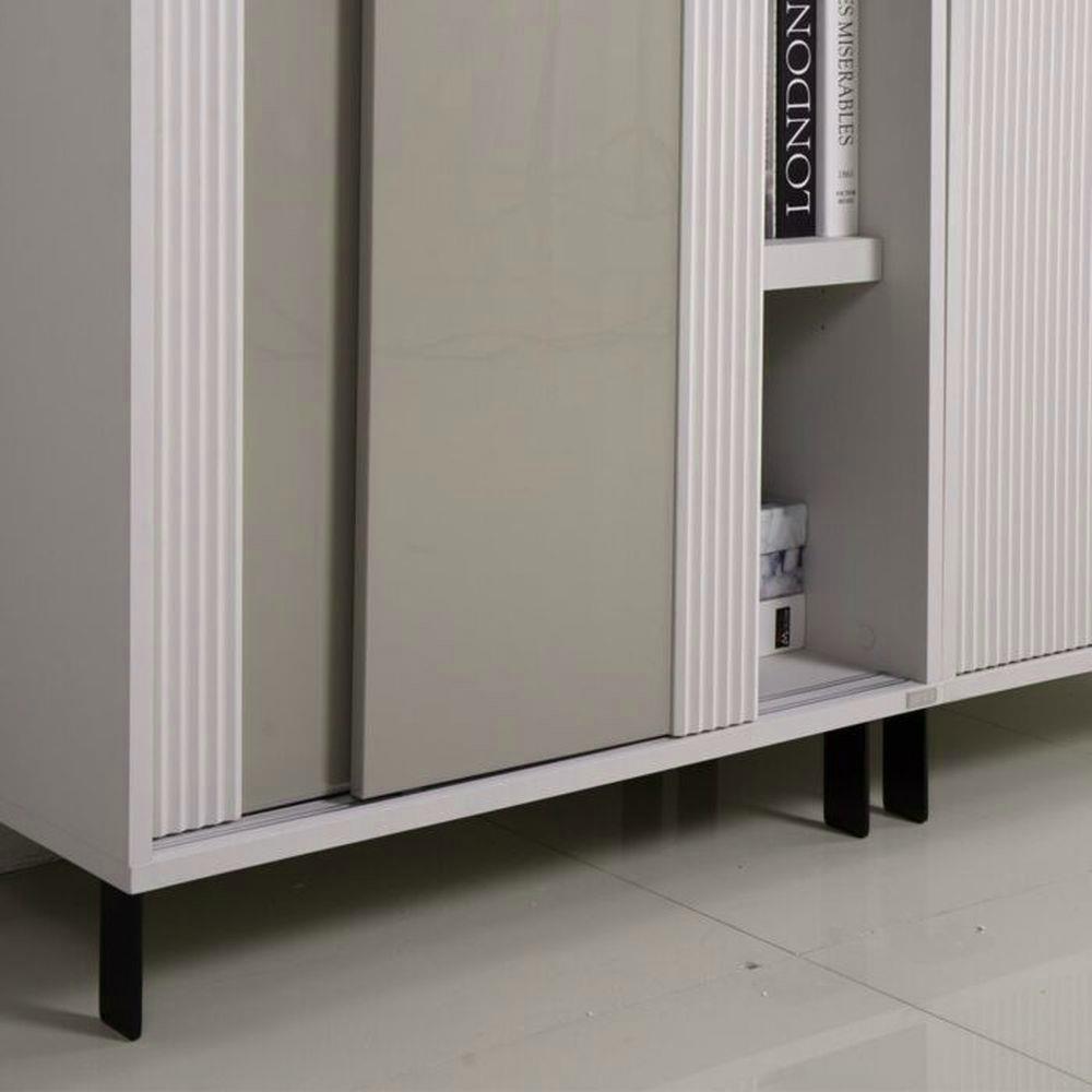 ตู้สูงบานผสม SB FURNITURE NEX COLLECTION 19236022 80 ซม. สี MAGIC GREY