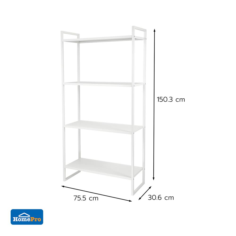 ชั้นวางของ 4 ชั้น STACKO NEAT 75.5x30.6x150.3 ซม. สีขาว