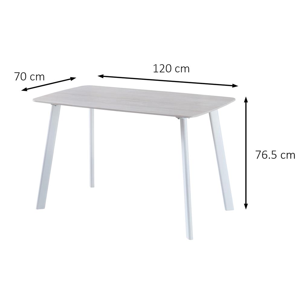 โต๊ะทานข้าว FURDINI NOAH 120 ซม. สีลายหิน/ขาว