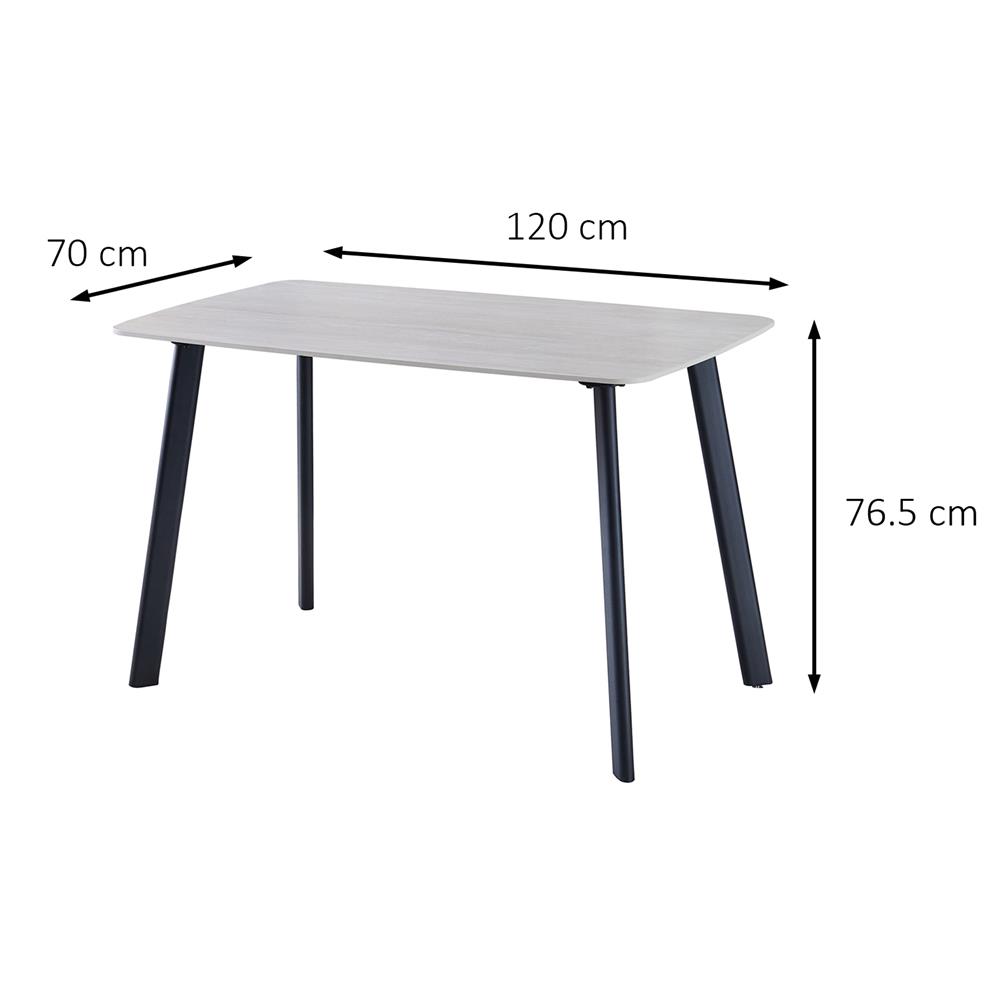 โต๊ะทานข้าว FURDINI NOAH 120 ซม. สีลายหิน/ดำ