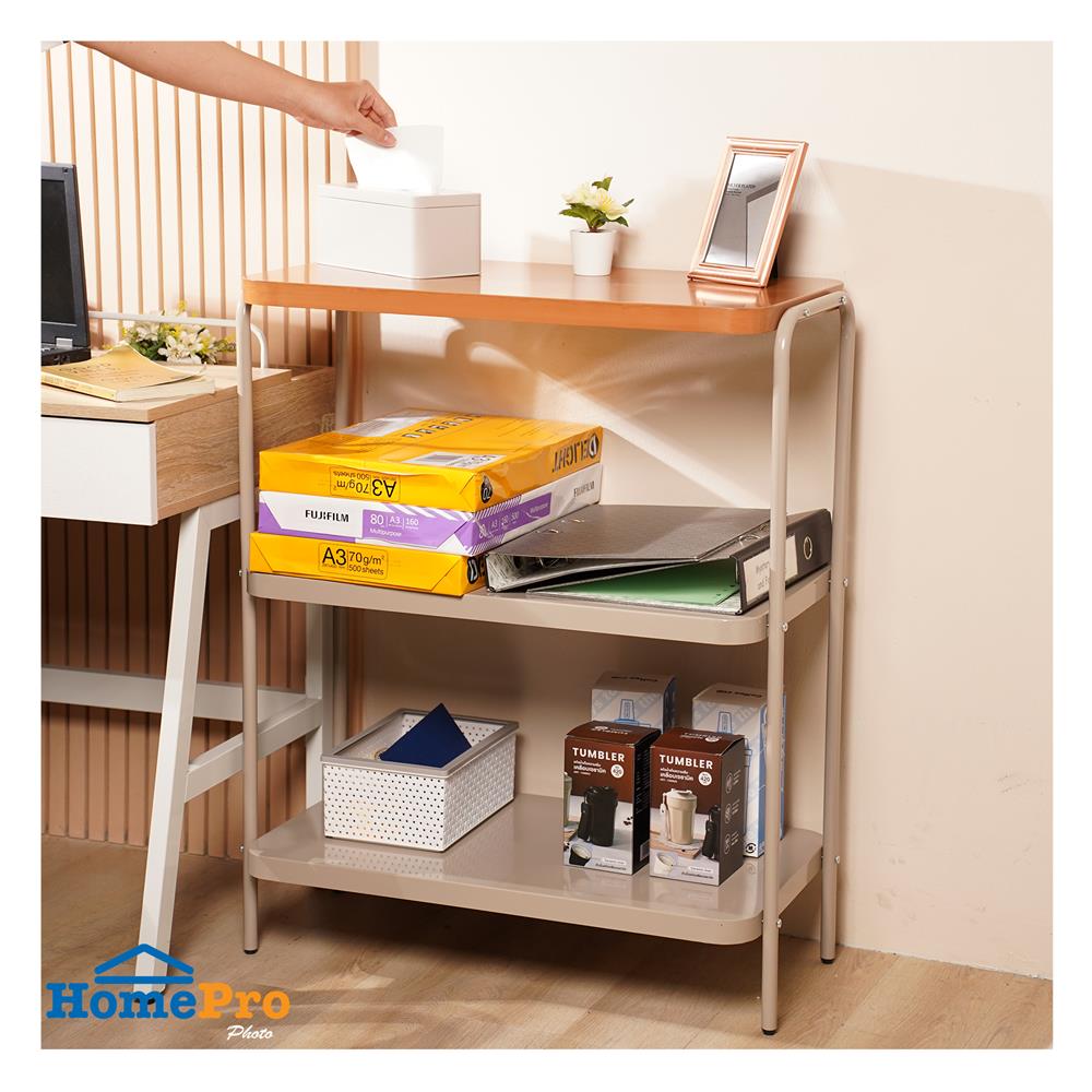 ชั้นวางของ 3 ชั้น FURDINI LAMI 70 ซม. สี NATURAL OAK/TAUPE