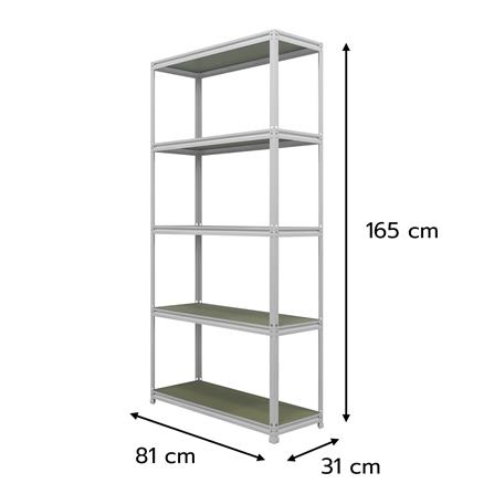 ชั้นวางของโล่ง 5 ชั้น FURDINI BASIO 81 ซม. สีขาว/ไม้_7