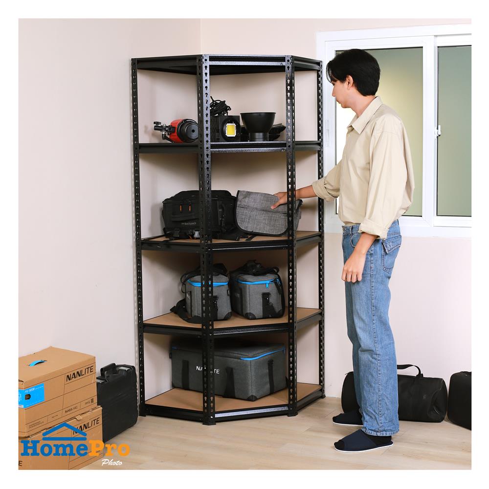 ชั้นวางของโล่งเข้ามุม 5 ชั้น FURDINI BAY 73 ซม. สีดำ