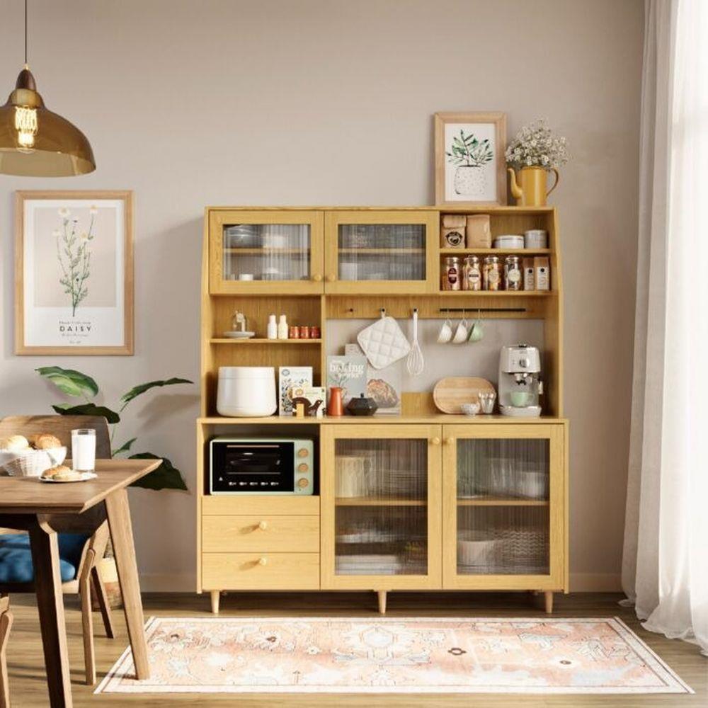 ตู้สูงบานผสม SB FURNITURE MIZU 19215432 160 ซม. สี CANYON OAK