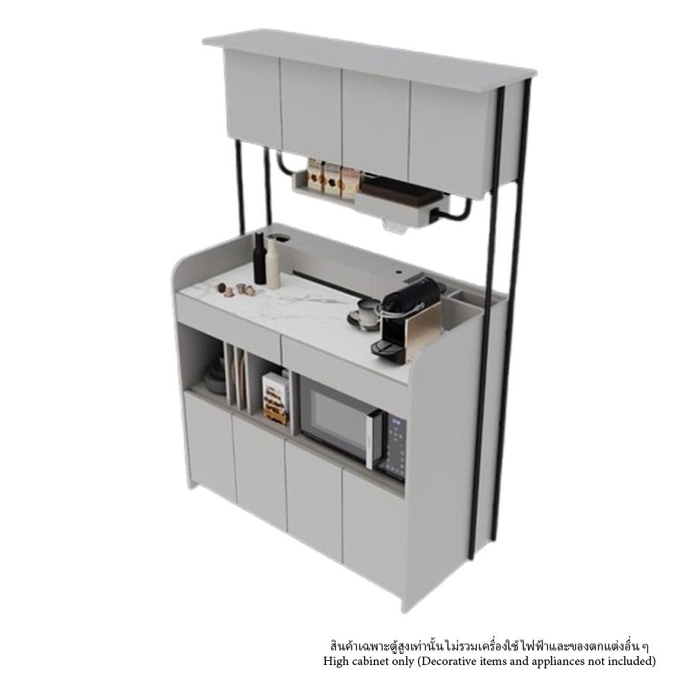 ตู้สูงบานผสม SB FURNITURE TYPICA 19232926 120 ซม. สี SOFT GREY