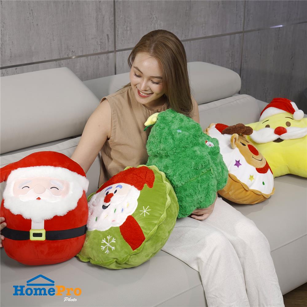 หมอนอิง SNAZZ X-MAS SANTA 14.5X14.5 นิ้ว สีเขียว