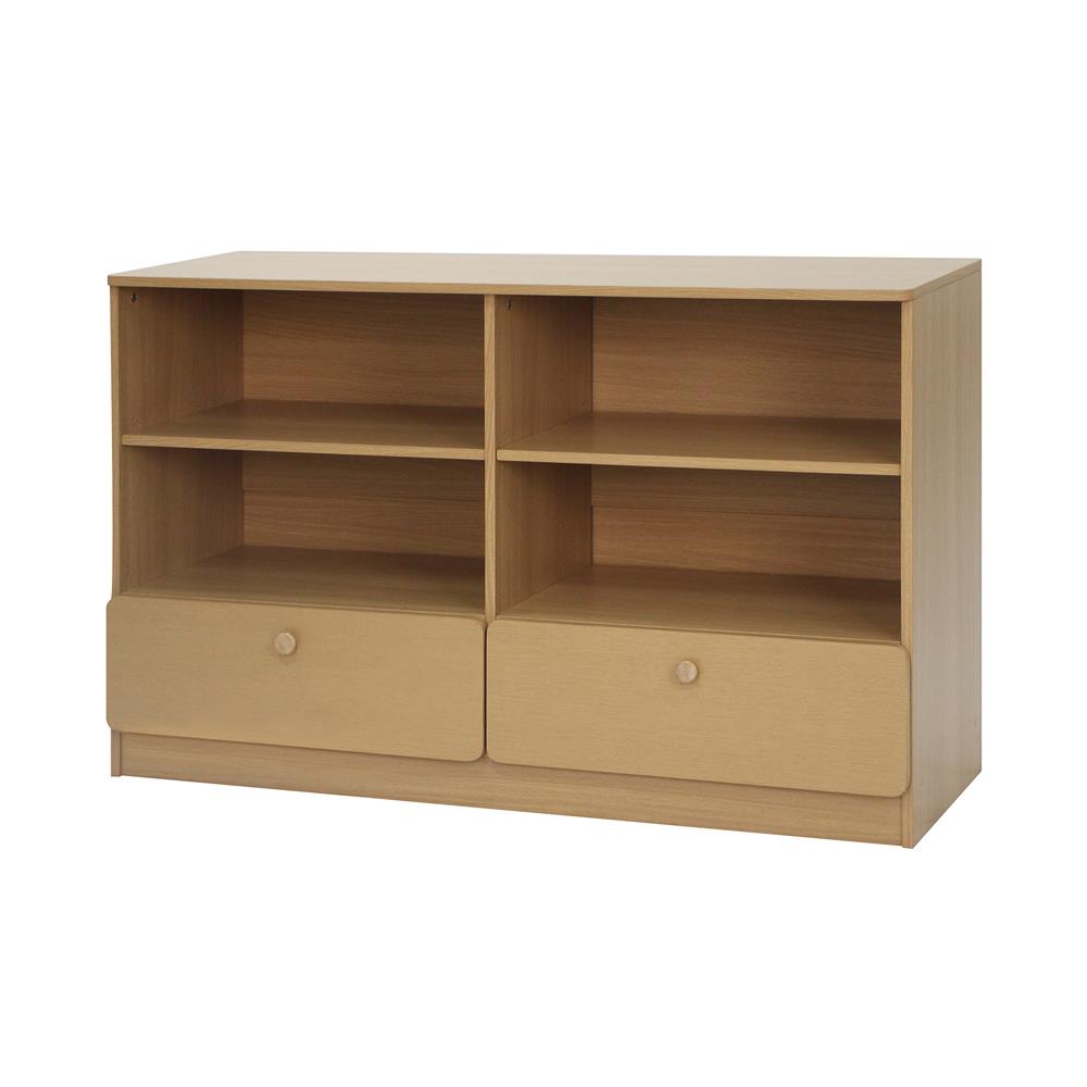 ชั้นวางของผสม 4 ช่อง 2 ลิ้นชัก FURDINI AOMI 120 ซม. สี NATURAL OAK