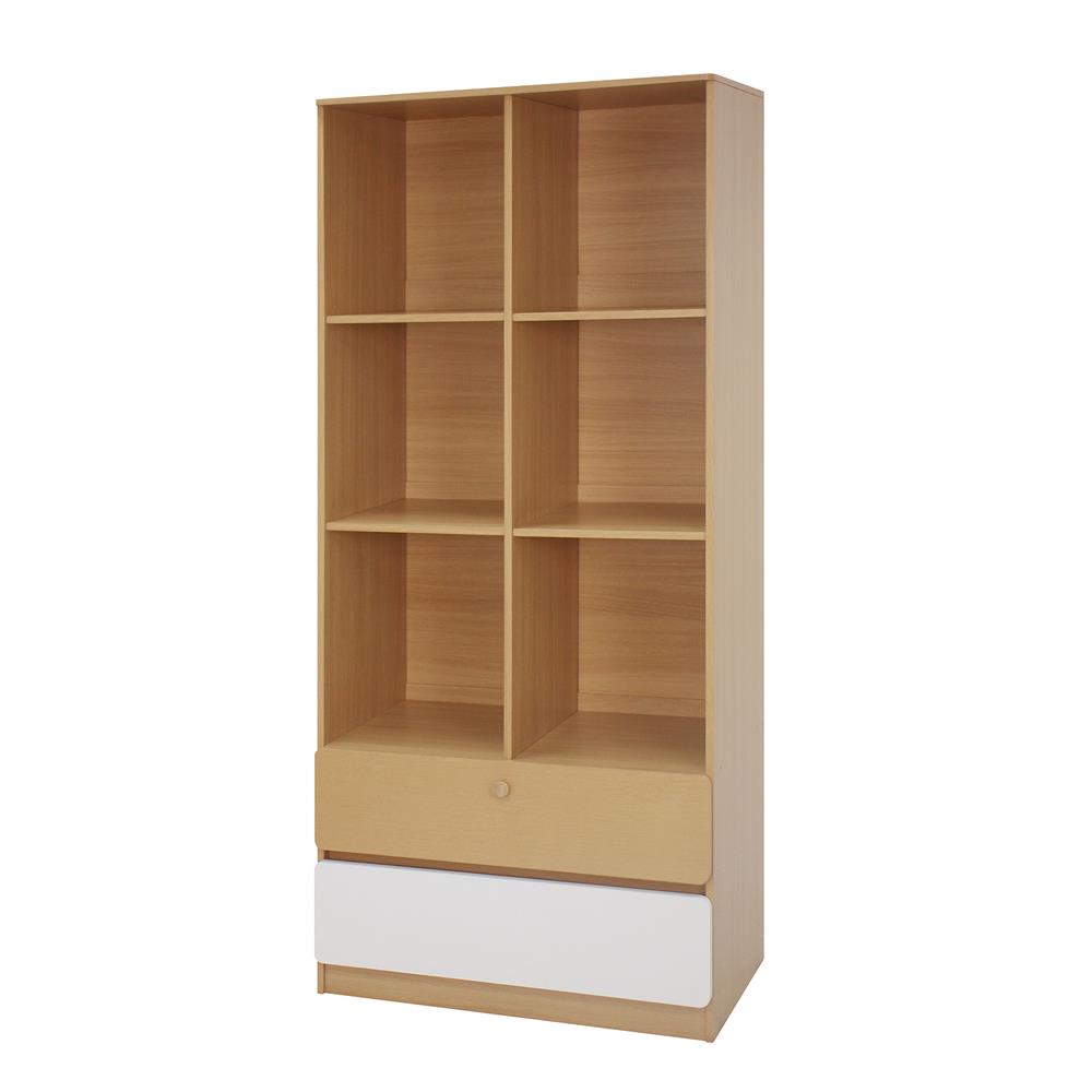 ชั้นวางของผสม 6 ช่อง 2 ลิ้นชัก FURDINI AOMI 80 ซม. สี NATURAL OAK/ขาว